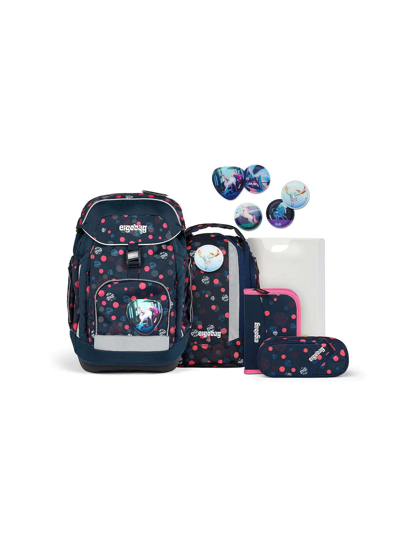 ERGOBAG | Schultaschen Set 6tlg MAXI Reflex Glow - PhantBärsiewelt | 